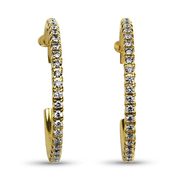 Christopher Designs Earring Christopher Designs 14K Yellow Gold Diamond Hoop Earrings