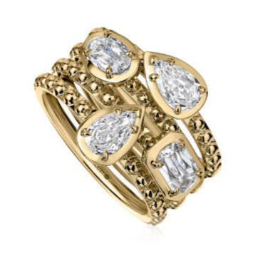 Christopher Designs Ring Christopher Designs 14k Yellow Gold Love Luxe L'Amour Crisscut Diamond Ring