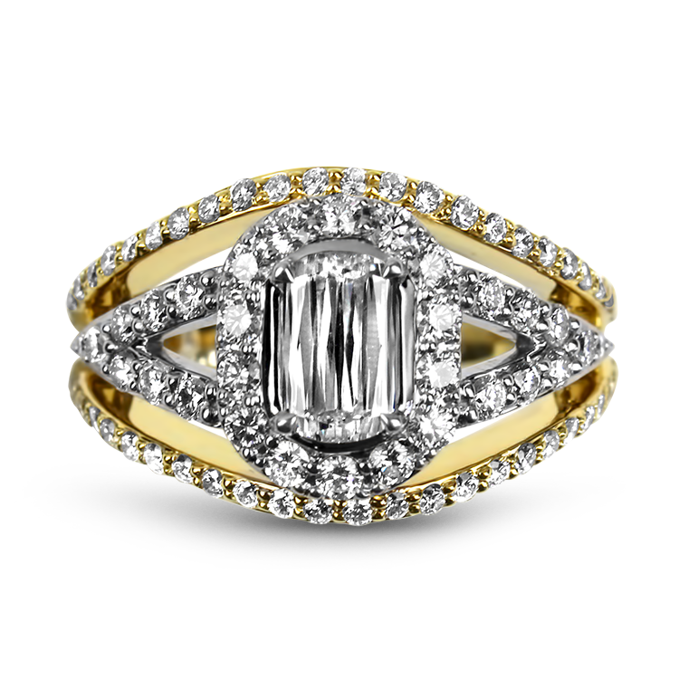 Christopher Designs 18k White and Yellow Gold L'amour Crisscut Diamond ...