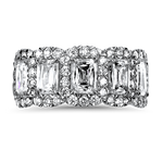 Christopher Designs Ring Copy of Christopher Designs 18k White Gold Emerald Crisscut Five Diamond Halo Anniversary Band 6.5
