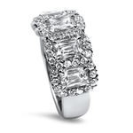 Christopher Designs Ring Copy of Christopher Designs 18k White Gold Emerald Crisscut Five Diamond Halo Anniversary Band 6.5