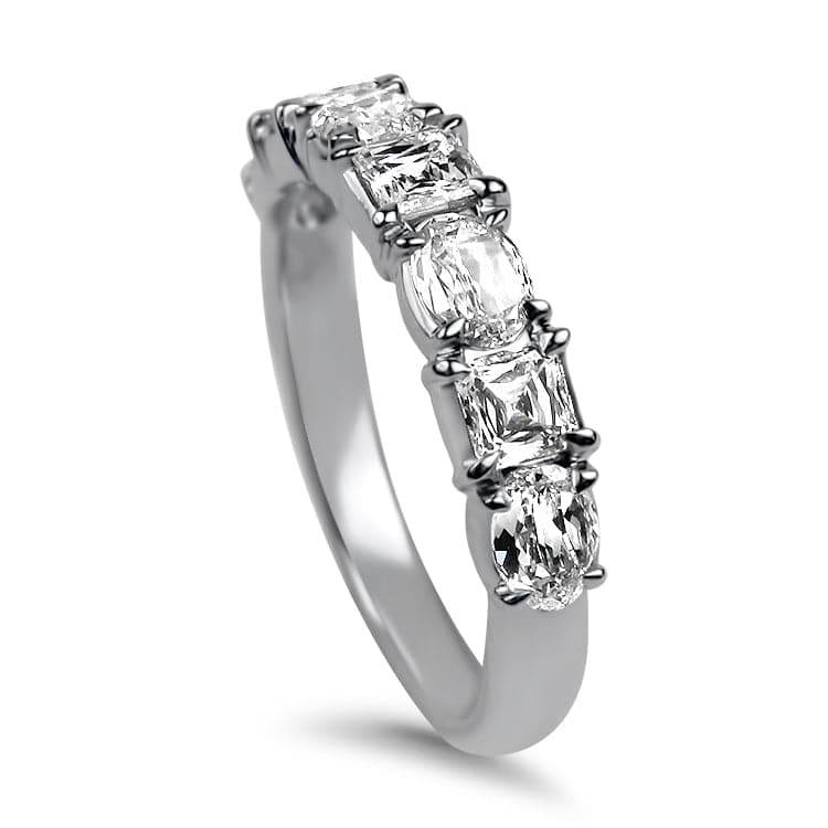 Christopher Designs Ring Christopher Designs 18K White Gold L'Amour and Asscher Crisscut Diamond Anniversary Band 6.5