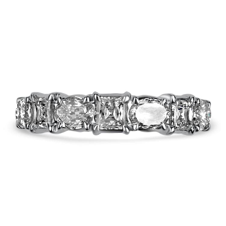Christopher Designs Ring Christopher Designs 18K White Gold L'Amour and Asscher Crisscut Diamond Anniversary Band 6.5