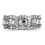 Christopher Designs Ring Christopher Designs 18k White Gold L'Amour Crisscut Five Diamond Halo Anniversary Band 6.5