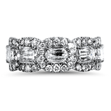 Christopher Designs Ring Christopher Designs 18k White Gold L'Amour Crisscut Five Diamond Halo Anniversary Band 6.5
