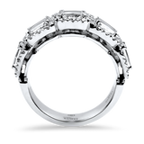 Christopher Designs Ring Christopher Designs 18k White Gold L'Amour Crisscut Five Diamond Halo Anniversary Band 6.5
