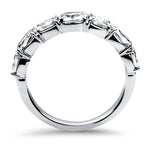 Christopher Designs Ring Christopher Designs 18K White Gold L'Amour Cushion and Oval Crisscut Diamond Anniversary Band 6.5