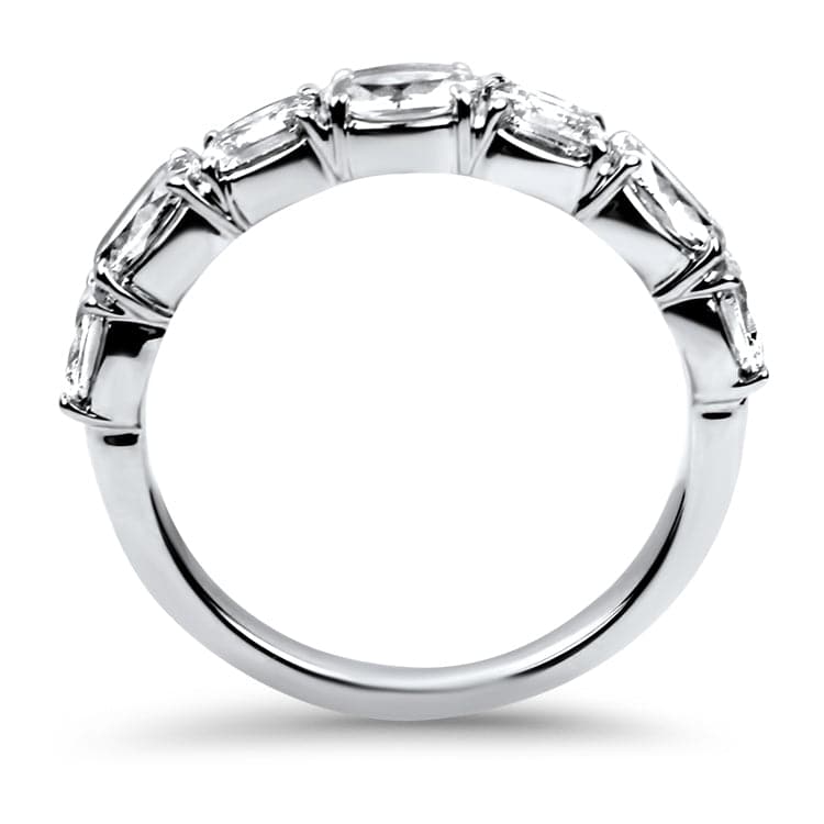 Christopher Designs Ring Christopher Designs 18K White Gold L'Amour Cushion and Oval Crisscut Diamond Anniversary Band 6.5