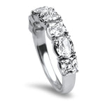 Christopher Designs Ring Christopher Designs 18K White Gold L'Amour Cushion and Oval Crisscut Diamond Anniversary Band 6.5