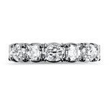 Christopher Designs Ring Christopher Designs 18K White Gold L'Amour Cushion and Oval Crisscut Diamond Anniversary Band 6.5