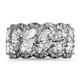 Christopher Designs Engagement Ring Christopher Designs 18k White Gold Pear Cut Diamond Halo Two-Row Ring