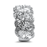 Christopher Designs Engagement Ring Christopher Designs 18k White Gold Pear Cut Diamond Halo Two-Row Ring