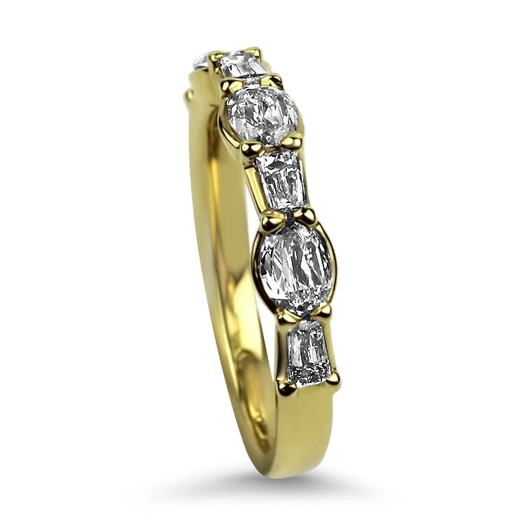 Christopher Designs Ring Christopher Designs 18K Yellow Gold L'Amour Crisscut Oval and Baguette Diamond Band 6.5