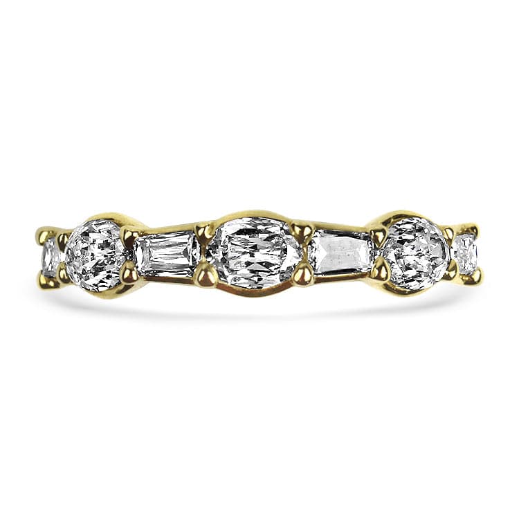 Christopher Designs Ring Christopher Designs 18K Yellow Gold L'Amour Crisscut Oval and Baguette Diamond Band 6.5