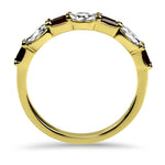 Christopher Designs Ring Christopher Designs 18K Yellow Gold L'Amour Crisscut Oval and Ruby Baguette Diamond Band 6.5