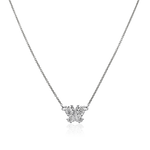 Christopher Designs Christopher Designs L’Amour Crisscut 14k White Gold Diamond Butterfly Necklace