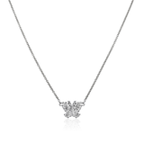Christopher Designs Christopher Designs L’Amour Crisscut 14k White Gold Diamond Butterfly Necklace
