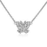 Christopher Designs Christopher Designs L’Amour Crisscut 14k White Gold Diamond Butterfly Necklace