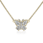 Christopher Designs Necklaces and Pendants Christopher Designs L’Amour Crisscut 18k Yellow Gold Diamond Butterfly Necklace