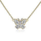 Christopher Designs Necklaces and Pendants Christopher Designs L’Amour Crisscut 18k Yellow Gold Diamond Butterfly Necklace