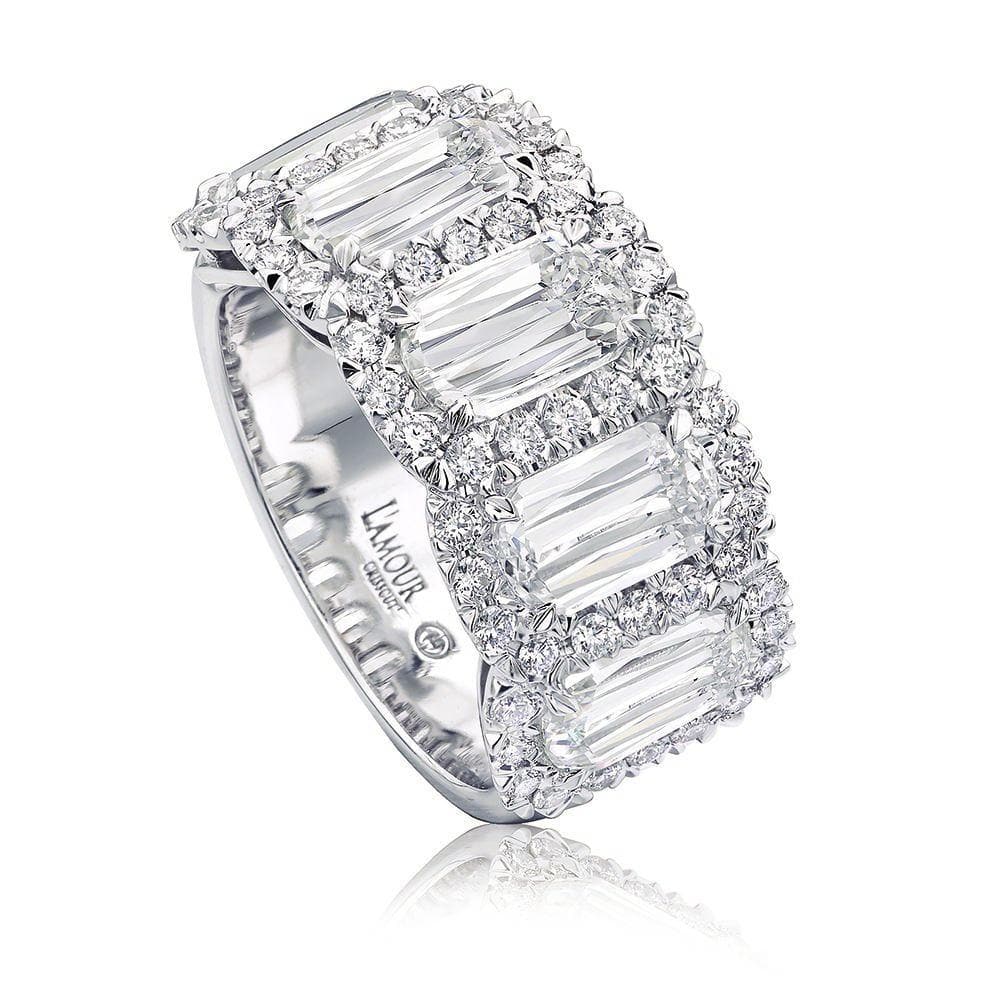 Christopher Designs Ring Christopher Designs L'Amour Crisscut Five Diamond Halo Anniversary Band 6.5