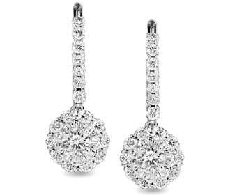 Christopher Designs Earring Christopher Designs White Gold Crisscut Diamond .69ct Dangle Earrings
