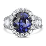 Christopher Designs Ring Copy of Christopher Designs 18K White Gold 7.46cts Cushion Sapphire and Diamond Halo Ring 6.5