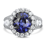 Christopher Designs Ring Copy of Christopher Designs 18K White Gold 7.46cts Cushion Sapphire and Diamond Halo Ring 6.5