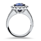 Christopher Designs Ring Copy of Christopher Designs 18K White Gold 7.46cts Cushion Sapphire and Diamond Halo Ring 6.5