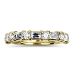 Christopher Designs Ring Copy of Christopher Designs 18K Yellow Gold L'Amour Crisscut Oval and Baguette Diamond Band 6.5