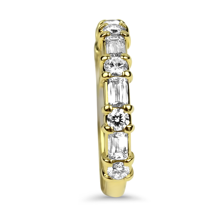 Christopher Designs Ring Copy of Christopher Designs 18K Yellow Gold L'Amour Crisscut Oval and Baguette Diamond Band 6.5