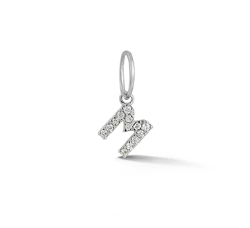 Dana Rebecca Designs Necklaces and Pendants Dana Rebecca Diamond "M" Charm - White Gold