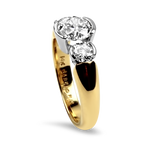 Danhov Engagement Ring Estate Platinum and 14K Yellow Gold Jabel Three-Stone Ring 6.5