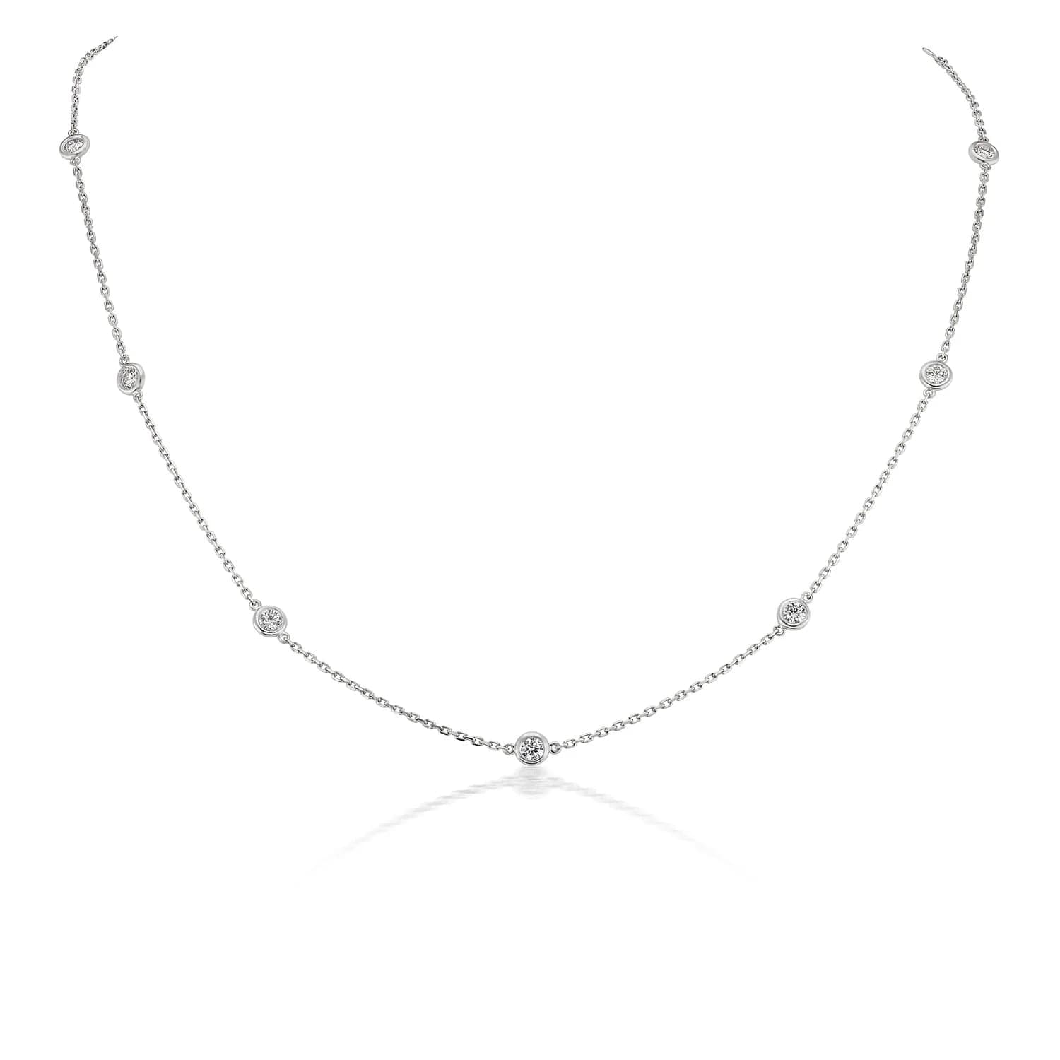 David Weisz Necklaces and Pendants David Weisz 18k White Gold Diamond By The Yard Necklace - 1.57ctw