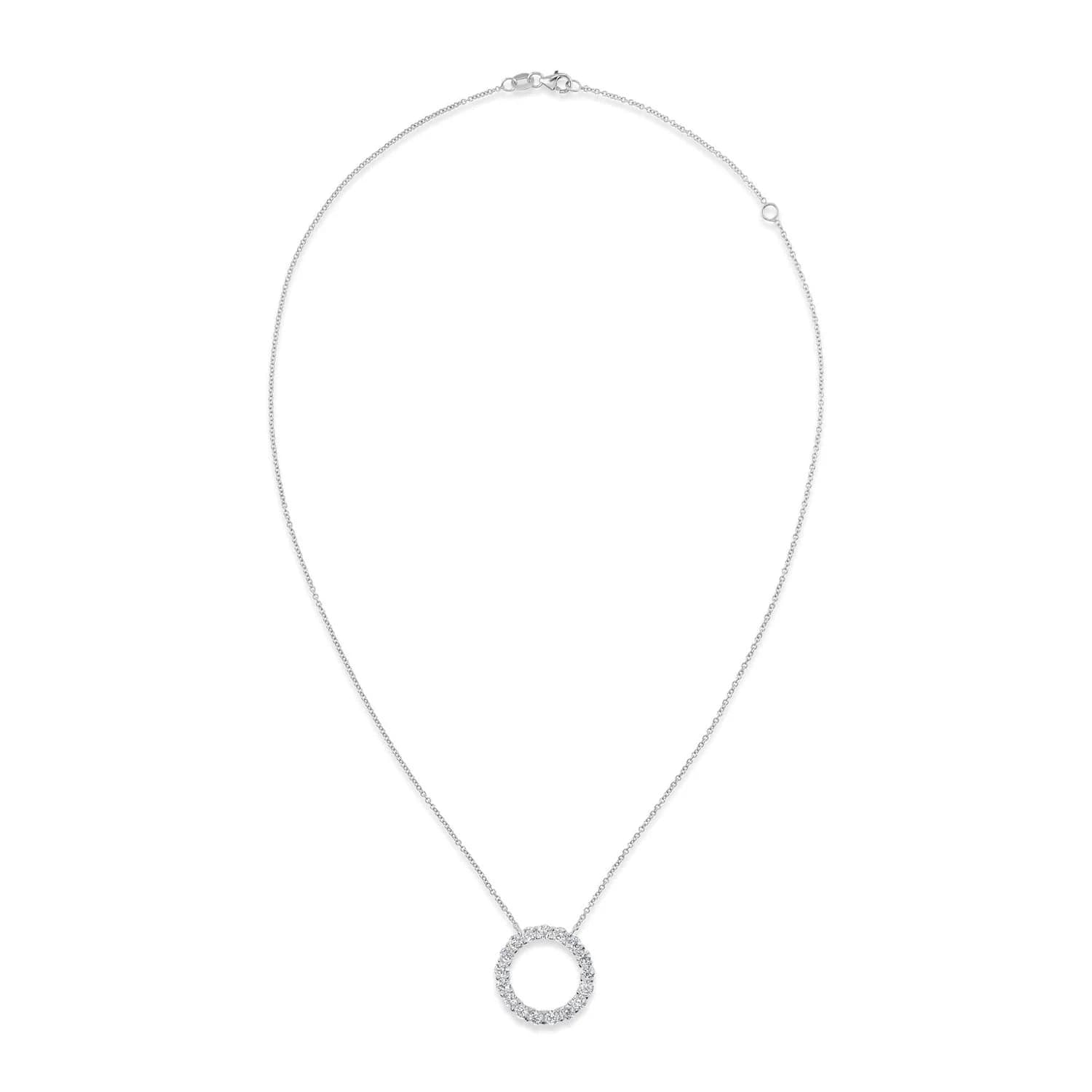 David Weisz Necklaces and Pendants David Weisz 18k White Gold Diamond Circle Pendant Necklace 1.45