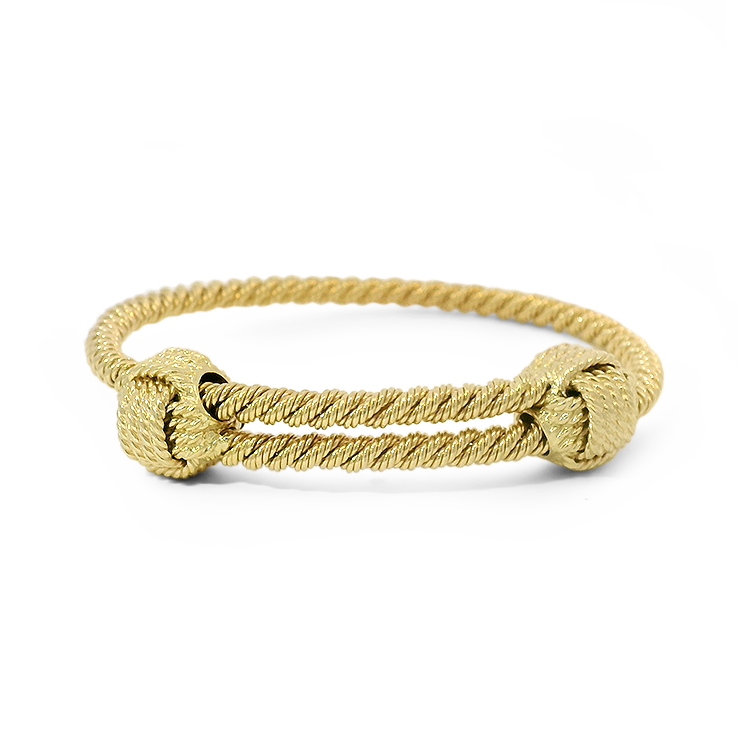 Estate AGA Correa Bracelet A.G.A. Correa Estate 14k Yellow Gold Monkey Fist Slide Bangle Bracelet