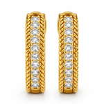 Estate AGA Correa Earrings A.G.A. Correa Estate 18k Yellow Gold Diamond Hoop Earrings