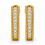Estate AGA Correa Earrings A.G.A. Correa Estate 18k Yellow Gold Diamond Hoop Earrings