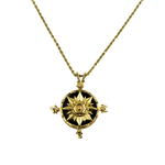 Estate AGA Correa Necklaces and Pendants Estate 14k Yellow Gold A.G.A. Correa "Compass Rose" Pendant Necklace