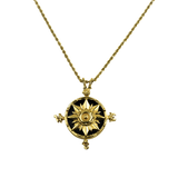 Estate AGA Correa Necklaces and Pendants Estate 14k Yellow Gold A.G.A. Correa "Compass Rose" Pendant Necklace