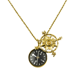 Estate AGA Correa Necklaces and Pendants Estate 14k Yellow Gold A.G.A. Correa "Compass Rose" Pendant Necklace