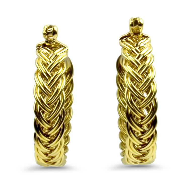 Estate AGA Correa Earring Estate 18K Yellow Gold A.G.A. Correa "Houdini" Hoop Earrings