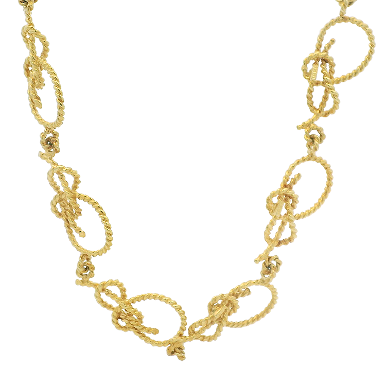 Estate AGA Correa Necklaces and Pendants Estate A.G.A. Correa 18k Yellow Gold “Bowline” Necklace