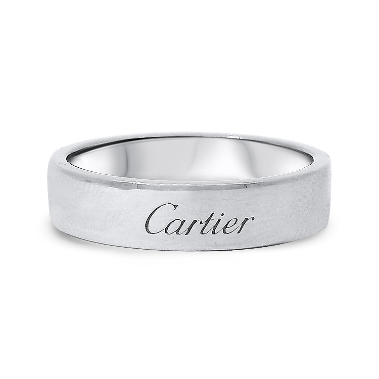 Estate Cartier Men's Jewelry Cartier Estate Platinum Band Ring 9.5