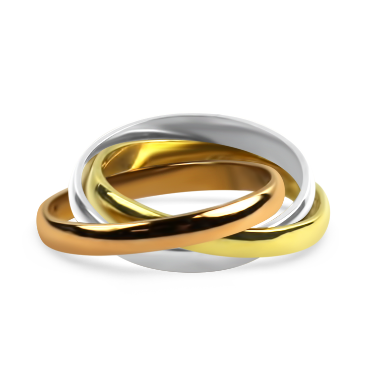 Estate Cartier Ring Estate Vintage Cartier 18k Gold Trinity Ring 5.5