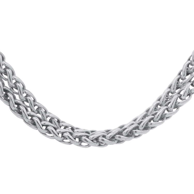 Estate David Yurman Necklaces and Pendants David Yurman Estate Sterling Silver & 14K Yellow Gold Double Foxtail Chain Necklace