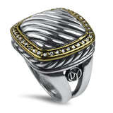 Estate David Yurman Ring David Yurman Estate Sterling Silver & 18k Yellow Gold Albion Diamond Ring 5.5