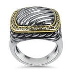 Estate David Yurman Ring David Yurman Estate Sterling Silver & 18k Yellow Gold Albion Diamond Ring 5.5
