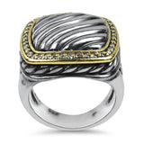 Estate David Yurman Ring David Yurman Estate Sterling Silver & 18k Yellow Gold Albion Diamond Ring 5.5
