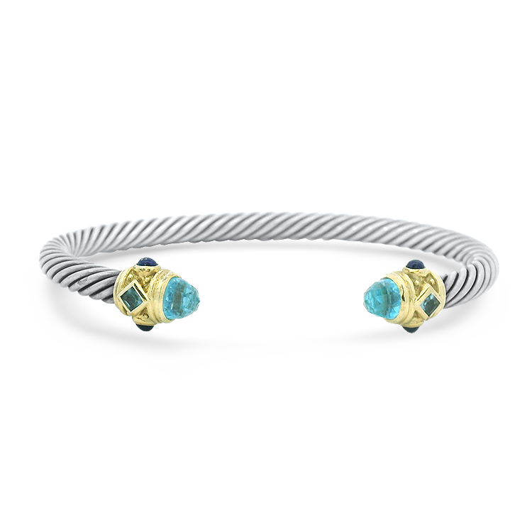 Estate David Yurman Bracelet Estate David Yurman Renaissance Sterling Silver and 14K Yellow Gold Cuff Bracelet